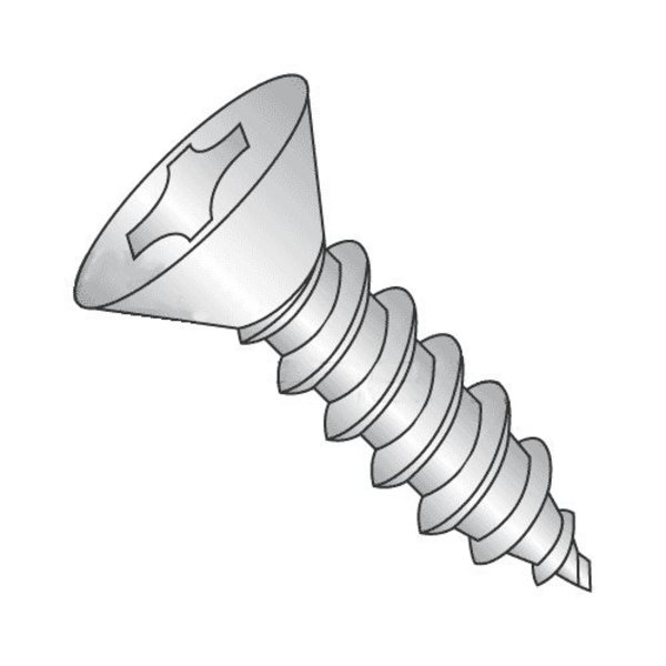 Newport Fasteners Self-Drilling Screw, #14 x 1 in, 316 Stainless Steel Flat Head Phillips Drive, 500 PK 197913-500